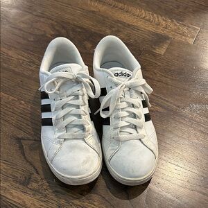 Adidas Classic White Sneakers with Black Stripes